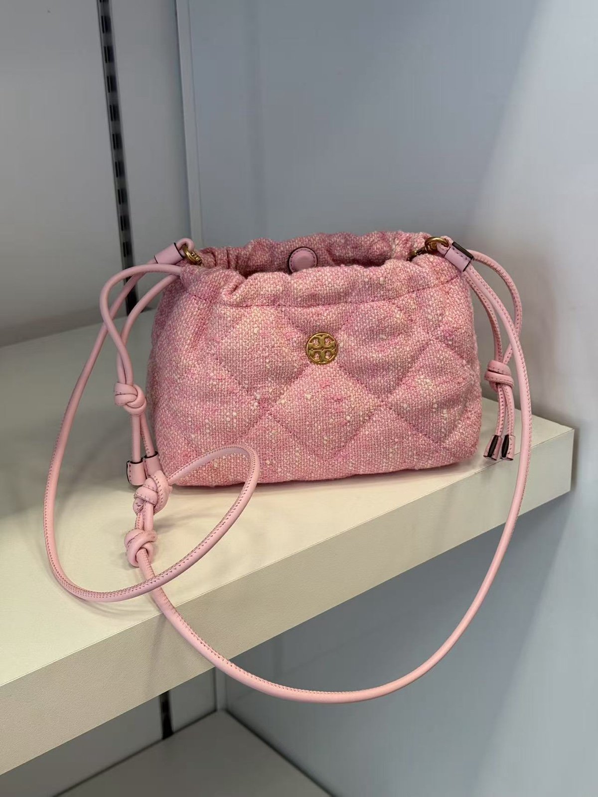 tory burch willa tweed drawstring bag NWT 171467