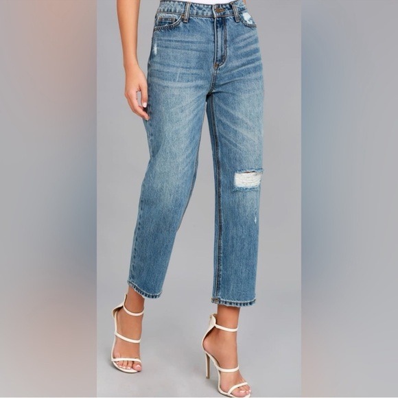 Anthropologie Evidnt Malibu Girlfriend Distressed Jeans New With Tags Size 27”