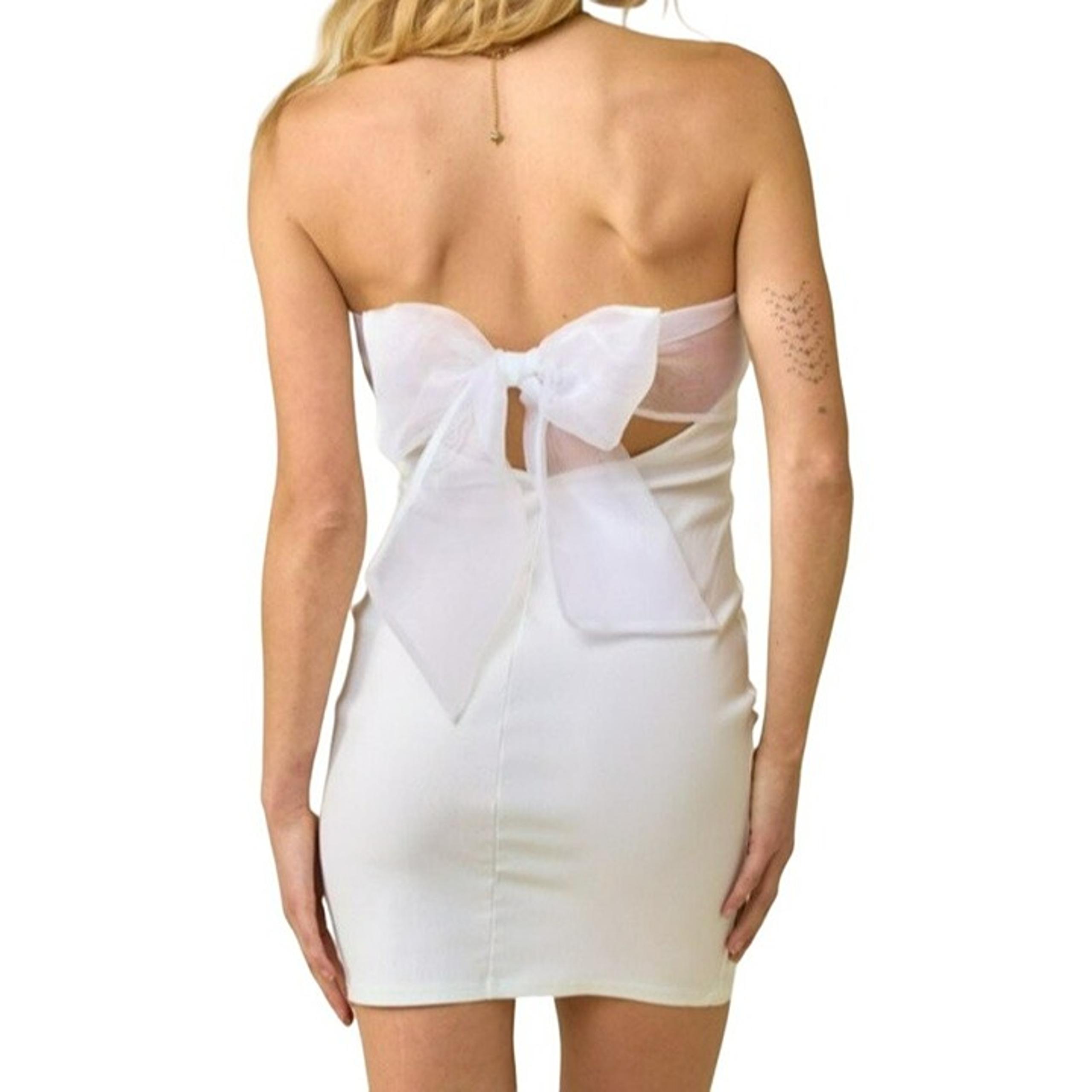 Blue Blush Gift Me Strapless Bodycon Mini Dress Ivory Size Small NWT