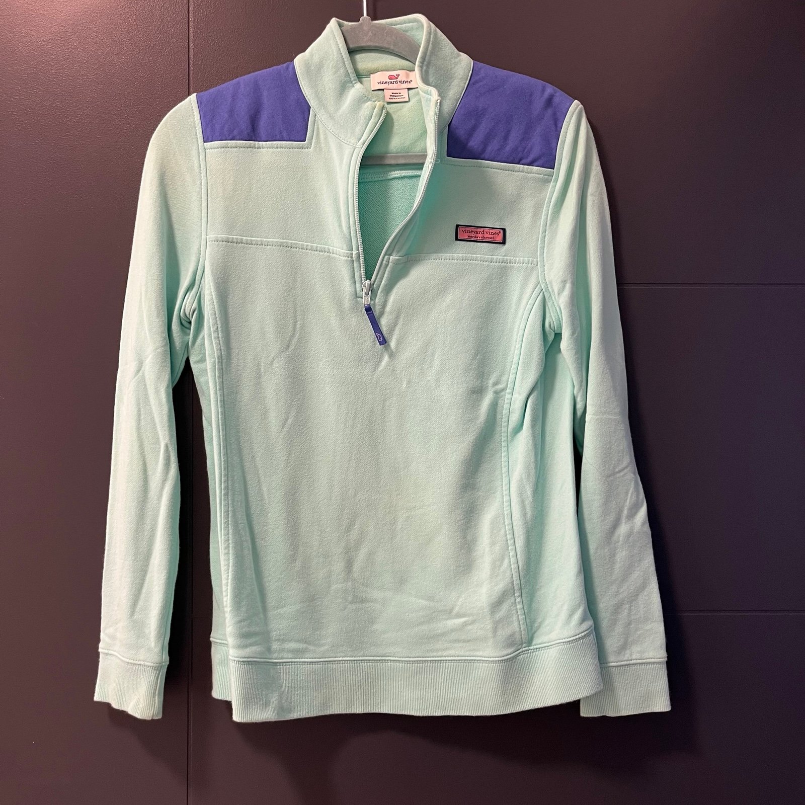 Vineyard Vines Mint Green / Indigo Quarter Zip Pullover