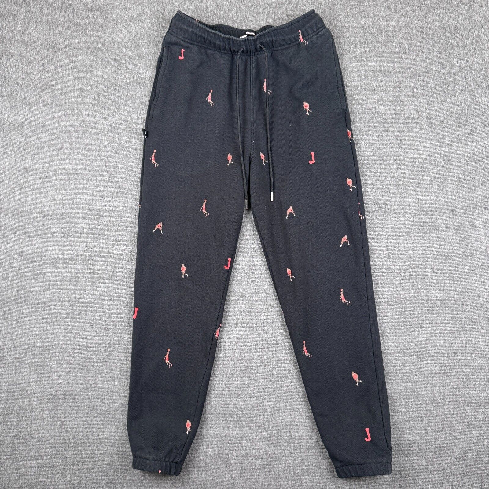 Nike Air Jordan Essentials All Over Print Fleece Pants Men's Small Black Sweat