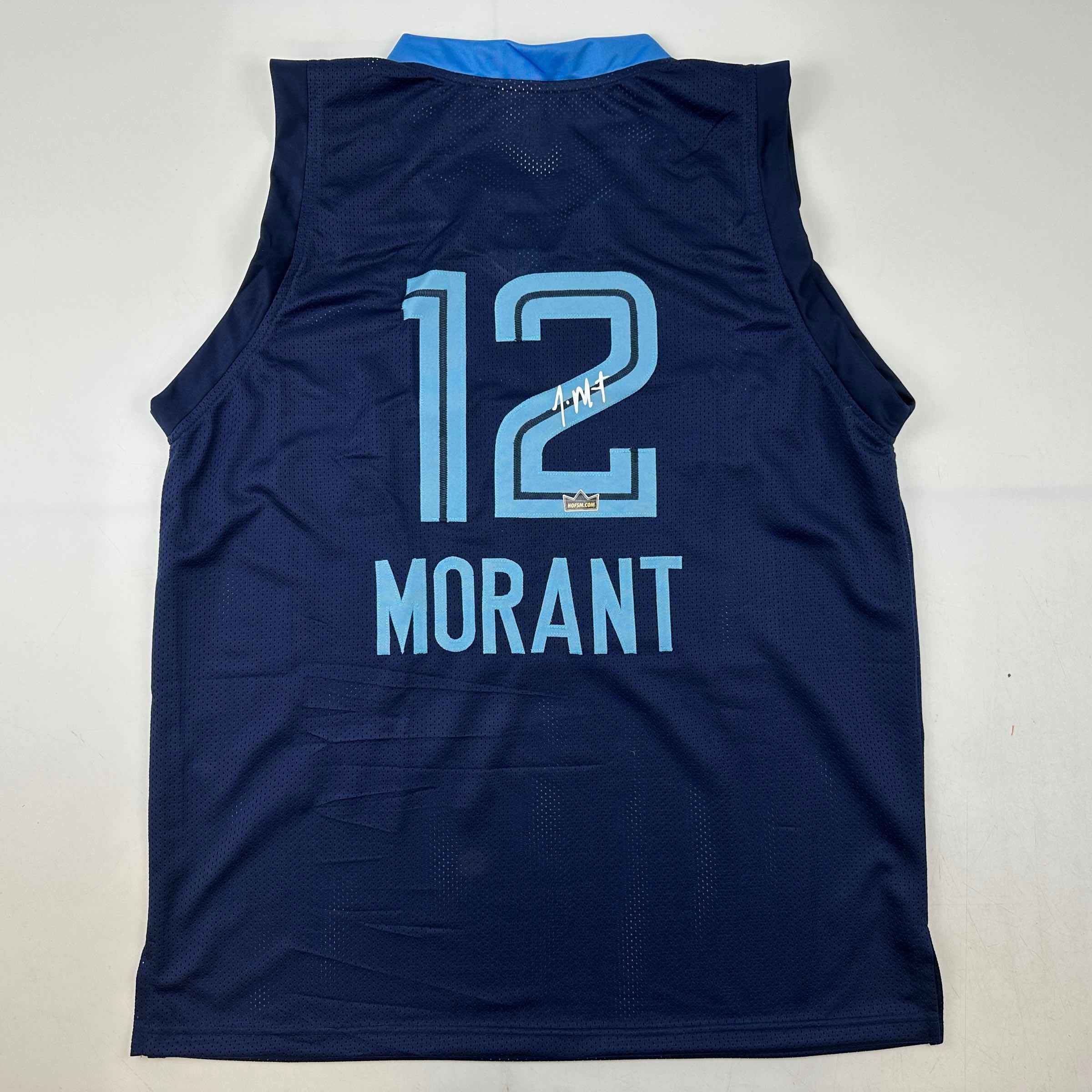 Facsimile Autographed Ja Morant Memphis Dark Blue Auto Jersey Size Men's XL