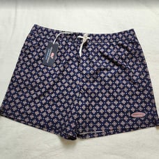 New men's L Vineyard Vines 5 printed Chappy swim trunks Foulard Nautical Navy
