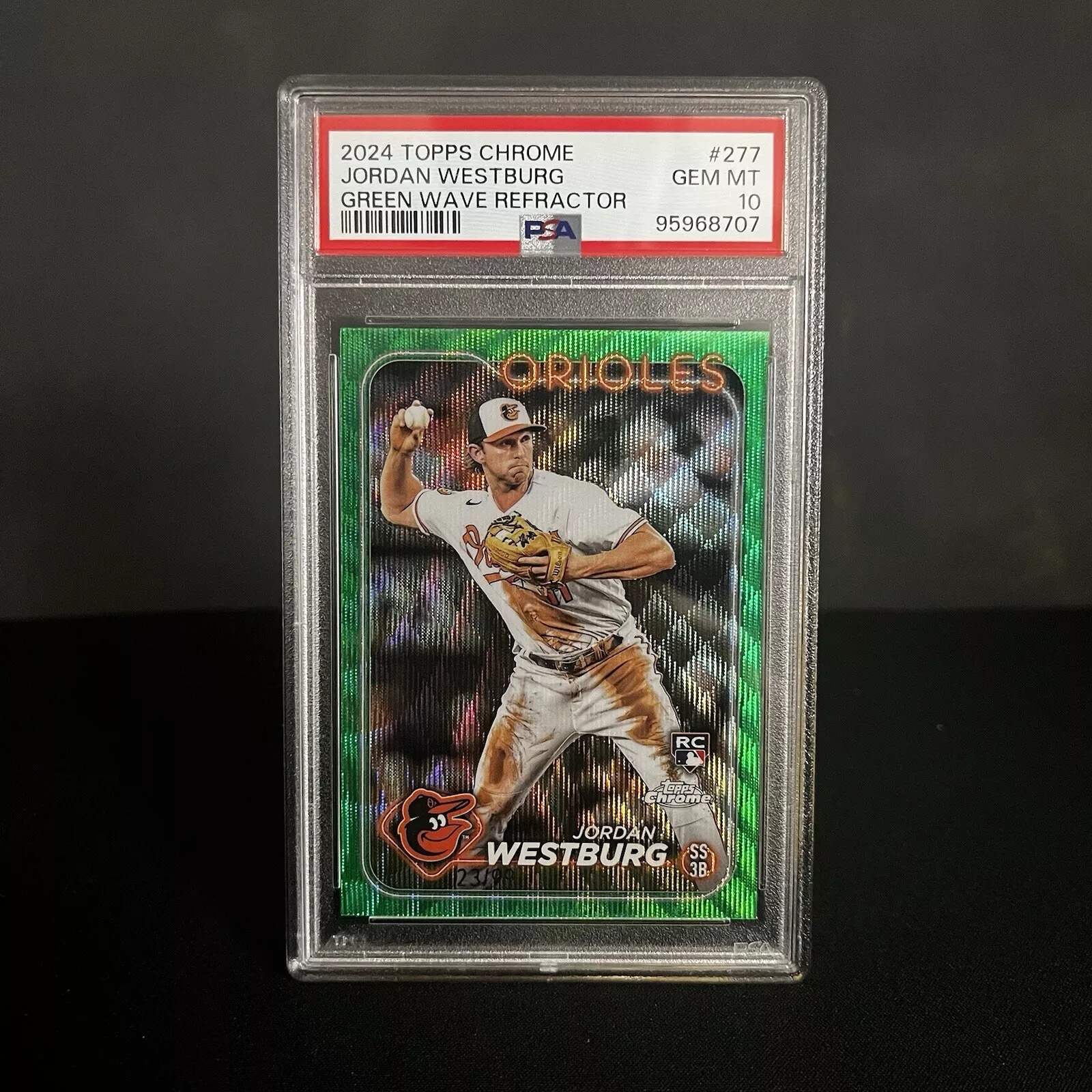 Jordan Westburg Rookie RC /99 PSA 10 2024 Topps Chrome Green Wave Ref Orioles