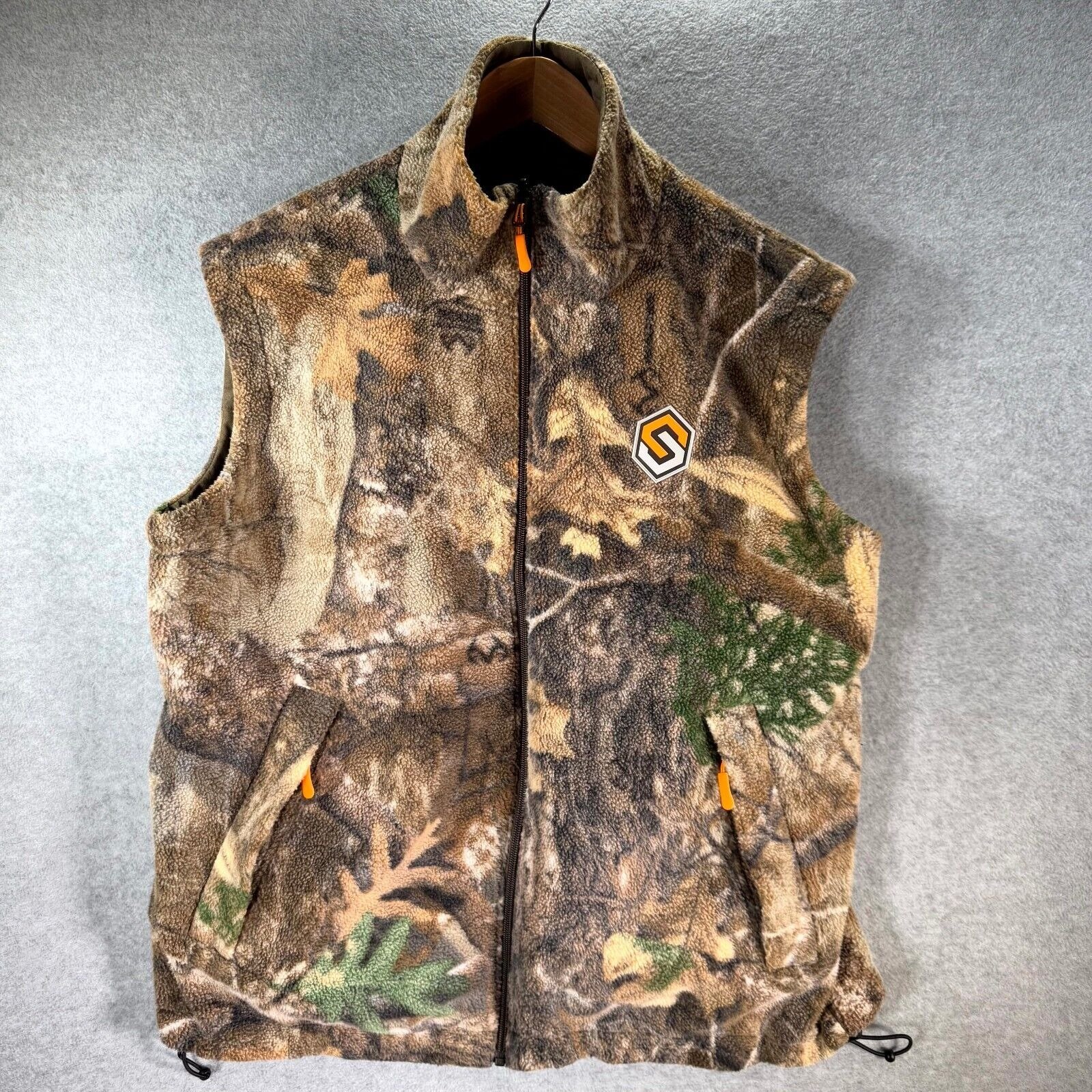Scent-Lok Morphic V2 Reversible Vest Men's M Camo Mock Neck Full Zip