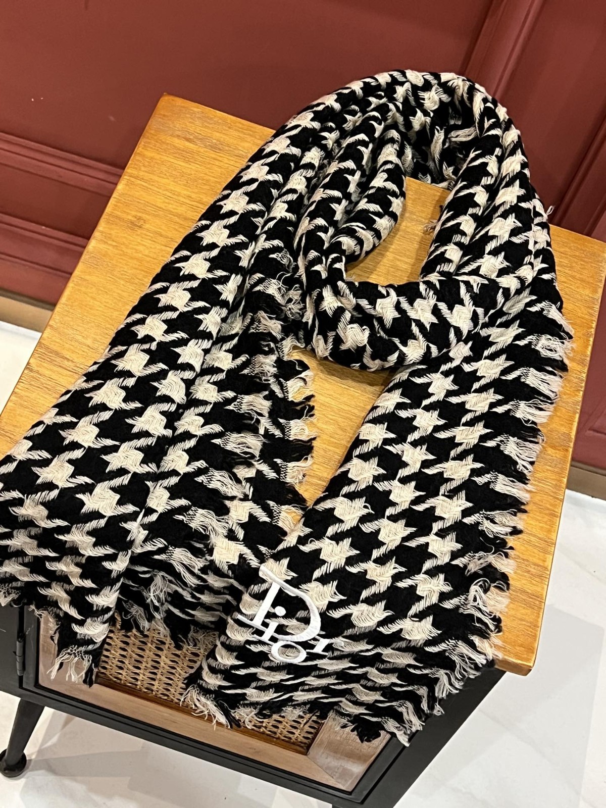 Black plaid scarf