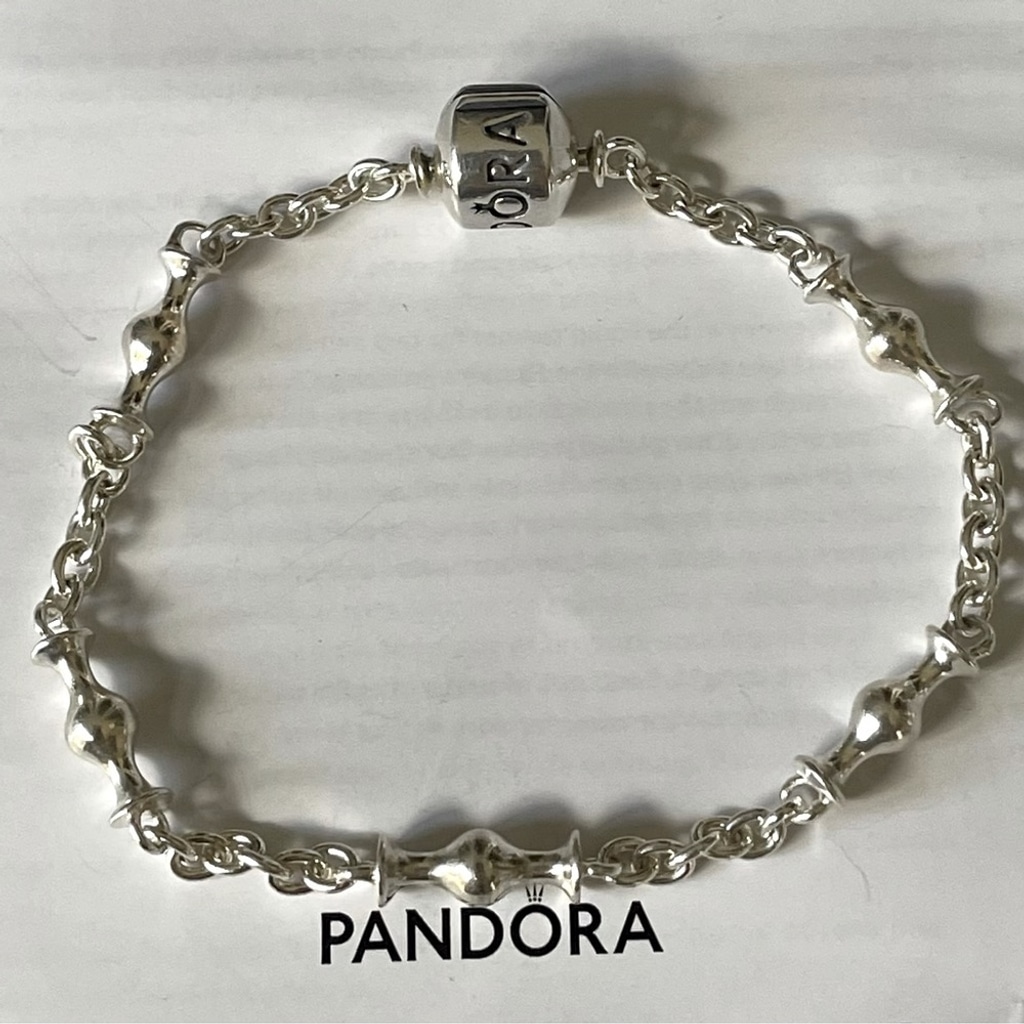 Pandora Sterling Silver Five Station Bracelet 591704 Size 7.5”