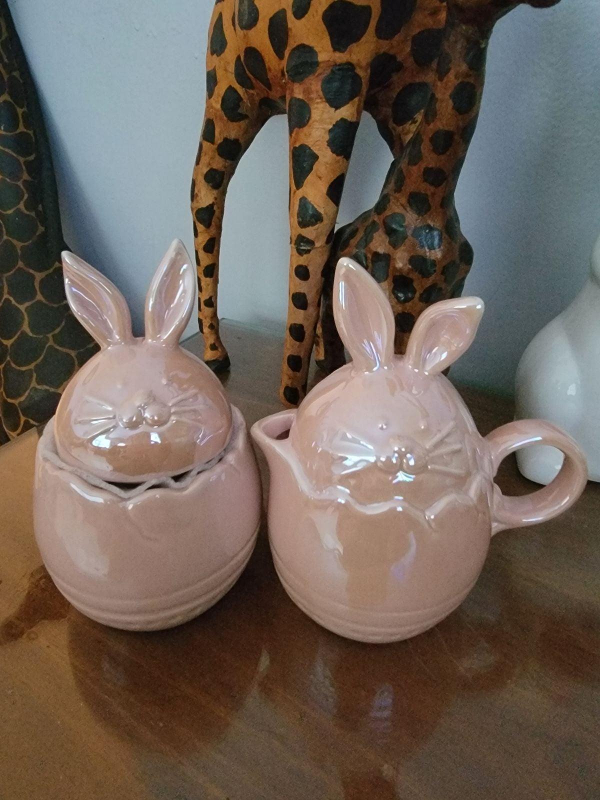 Easter Bunny Creamer and Sugar dish