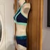 THE LINE UP Pro Cheer Dance NFL NBA NHL Navy Aqua Sequin Audition Costume Set SA