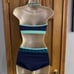 THE LINE UP Pro Cheer Dance NFL NBA NHL Navy Aqua Sequin Audition Costume Set SA