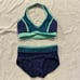 THE LINE UP Pro Cheer Dance NFL NBA NHL Navy Aqua Sequin Audition Costume Set SA