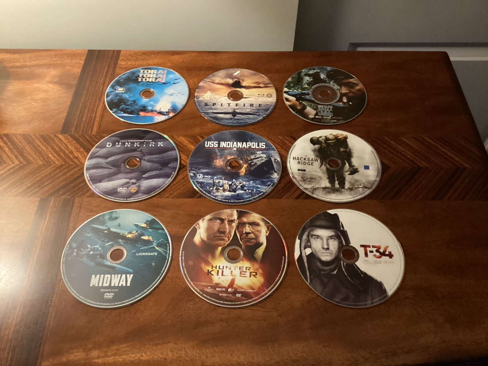 War Movie DVD Lot: Hacksaw Ridge / Dunkirk / Midway / T-34