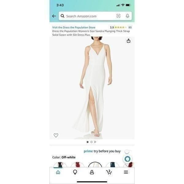 Dress the population white long dress M