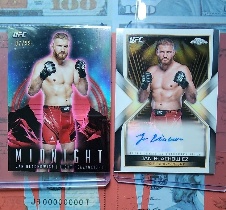 Jan Blachowicz Topps /99 UFC Midnight and Topps Chrome Autograph Card Lot