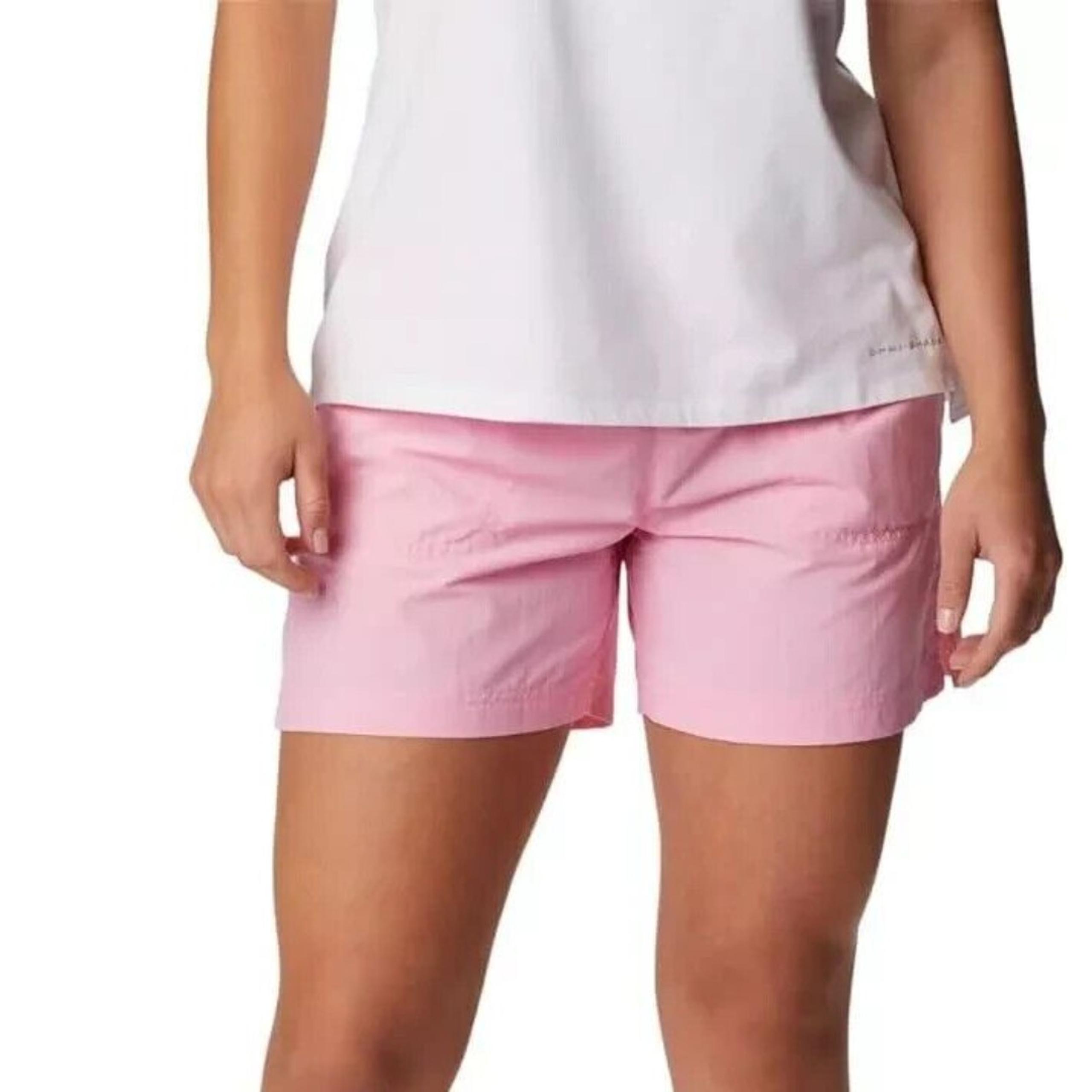 Columbia Women's Shorts Drawstring Pull on Lightweight Lounge Shorts Pink XL