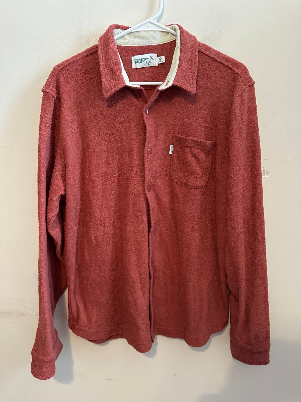 WELLEN Terry Snap Shirt in Cochineal Men’s Medium