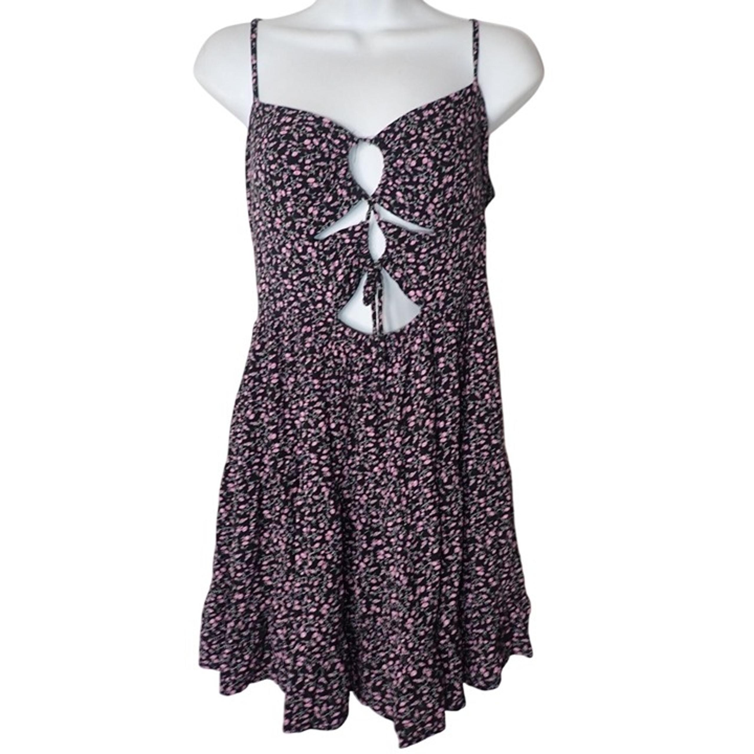 Aeropostale Floral Sweetheart Double-Cinch Mini Dress Y2K Black Floral Junior L