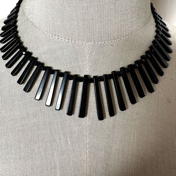 black onyx branch collar necklace