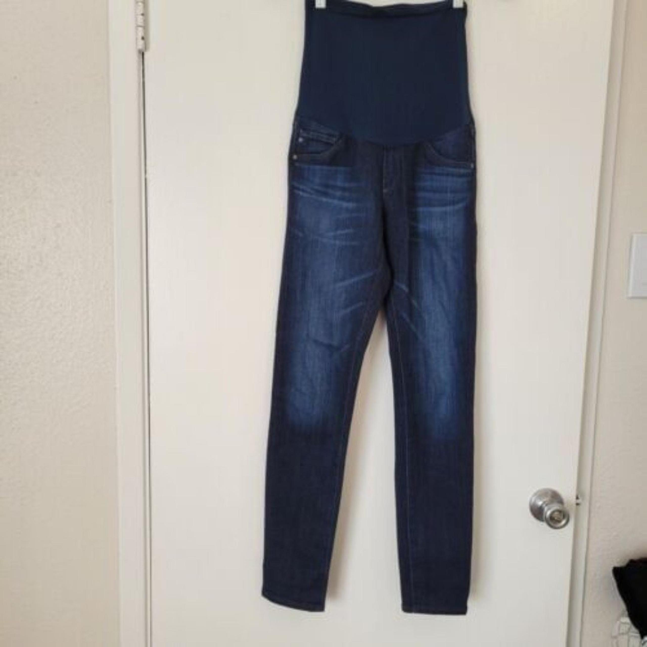 AG Adriano Goldschmied Maternity High Rise Ankle Jeans 27 R Dark Wash