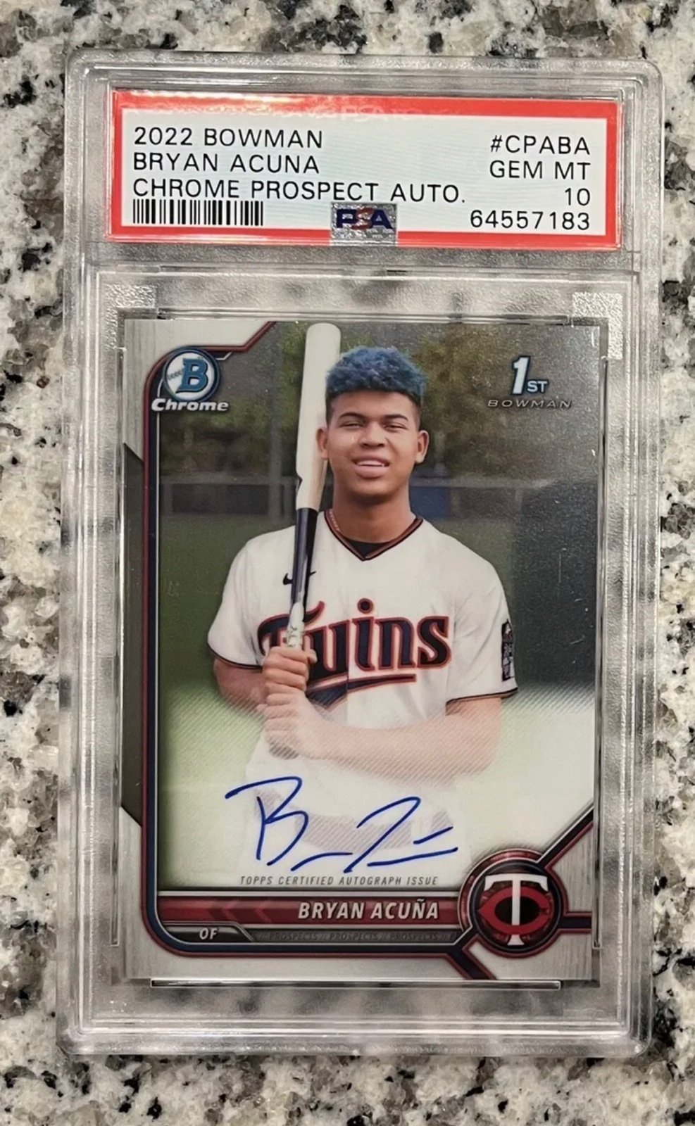 Bryan Acuna PSA 10 Auto Twins 1st Bowman Chrome Baseball MLB Cards