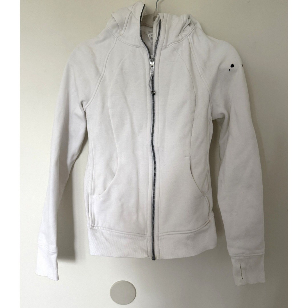 Lululemon Scuba Full Zip Hoodie White Hawaii Islands Rare Exclusive Sz 6 - Stain