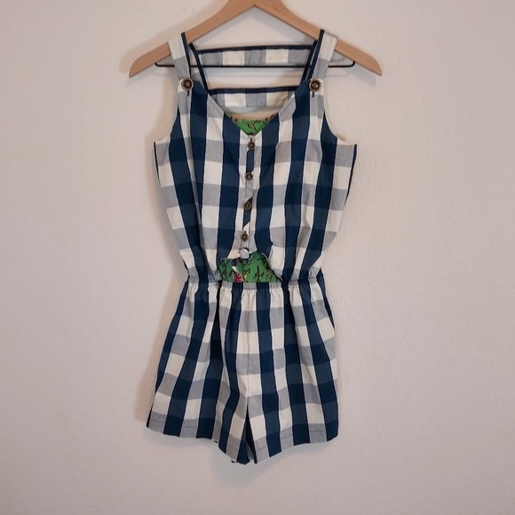 Matilda Jane 435 16 Country Roads Romper Joanna Gaines Sleeveless Shorts Plaid