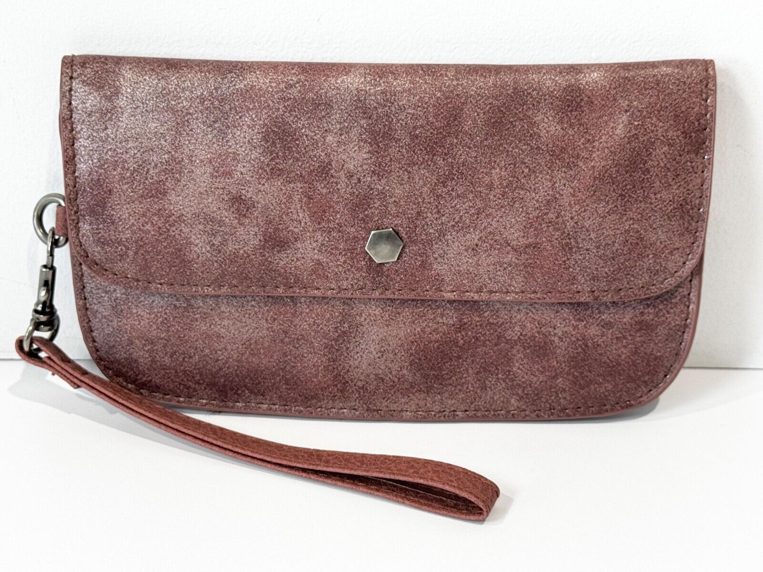 Maurices Wallet Wristlet Womens Mauve Credit Card Slots Zippered Pocket