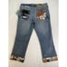 New Baby Phat Jeans Sz 7 Paint Splatter Pocket Crop Blue Gold Cat Button Capri