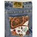 New Baby Phat Jeans Sz 7 Paint Splatter Pocket Crop Blue Gold Cat Button Capri