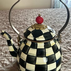 Mackenzie Childs Courtly Check 2 Quart Tea Kettle