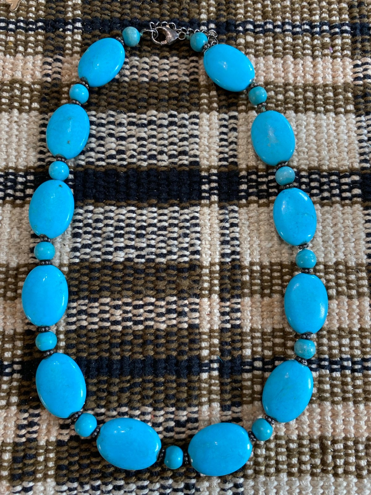 LUC Lucas Lameth 925 Turquoise Stone Knotted Single Strand