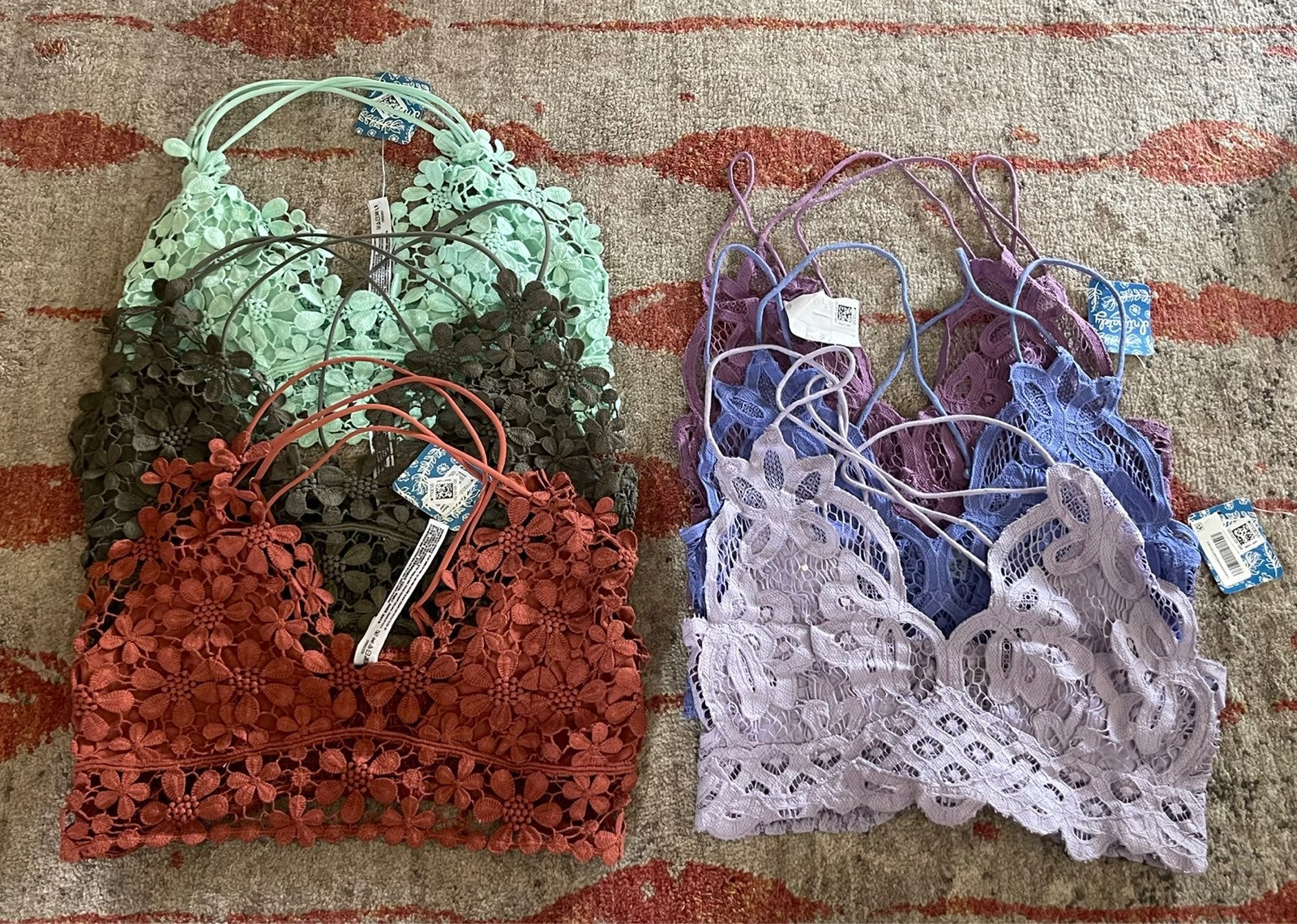 Bundle of 6 Free People miss daize and adella bralettes S