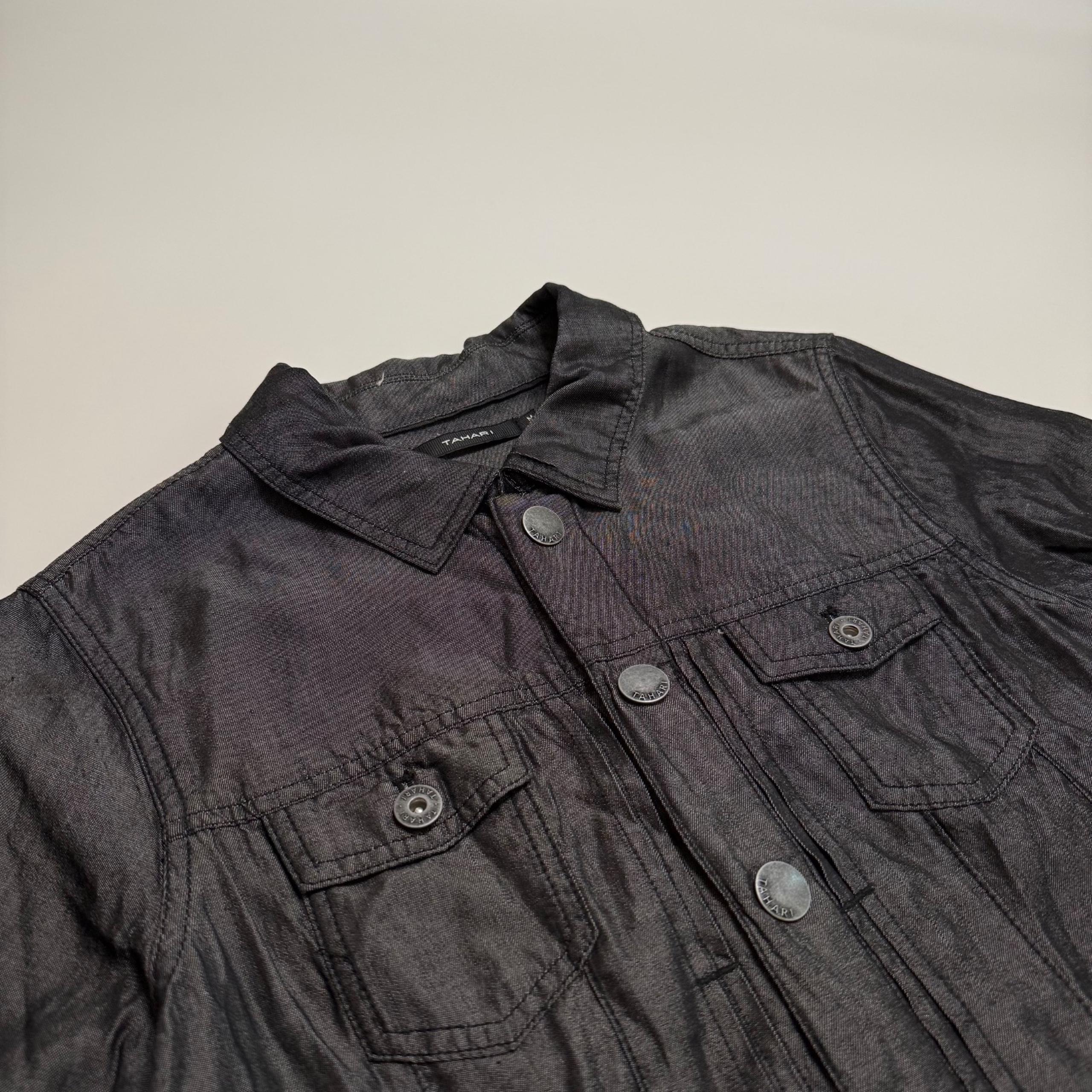 NWT Womens Tahari Black Lightweight Jacket Snap Closure Spring Summer [Size M]