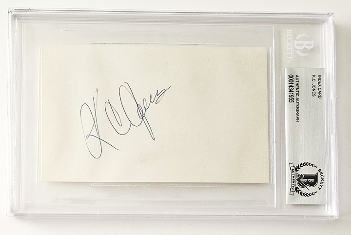 K. C. Jones Boston Celtics and Hall of Famer Signed 3x5 Index Card (Beckett)