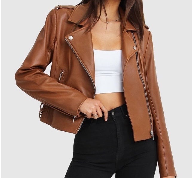 Belle & Bloom Brown Leather Jacket, BNWT, Size Small