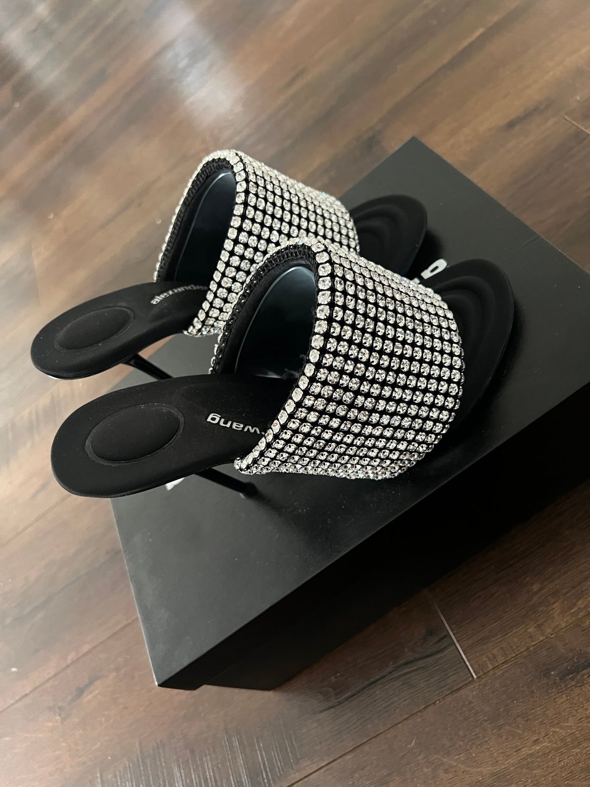 Alexander Wang Sienna Embellished High Heel Slide Sandals