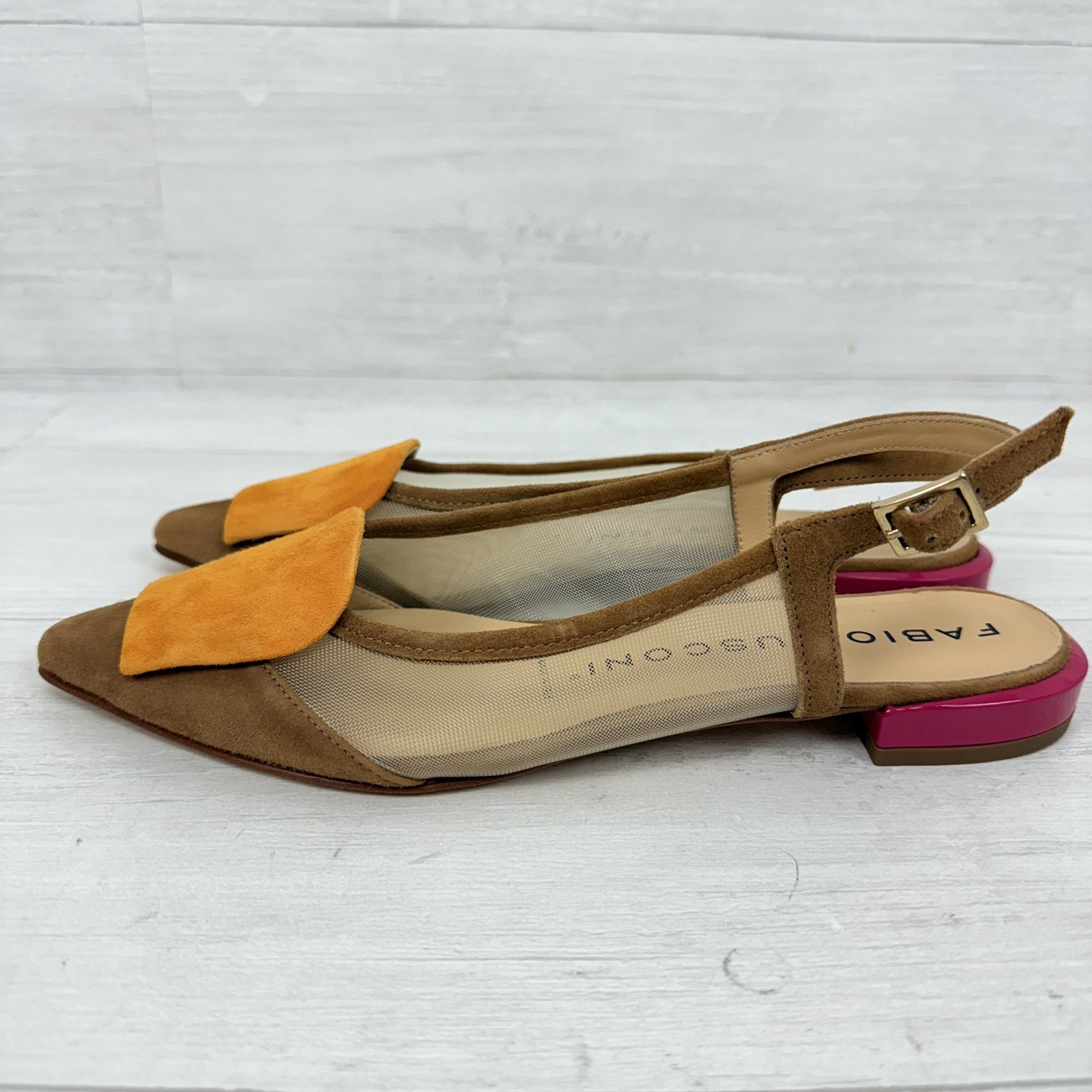 Fabio Rusconi Yoshie Slingback Flat Mesh Shoes Women 7