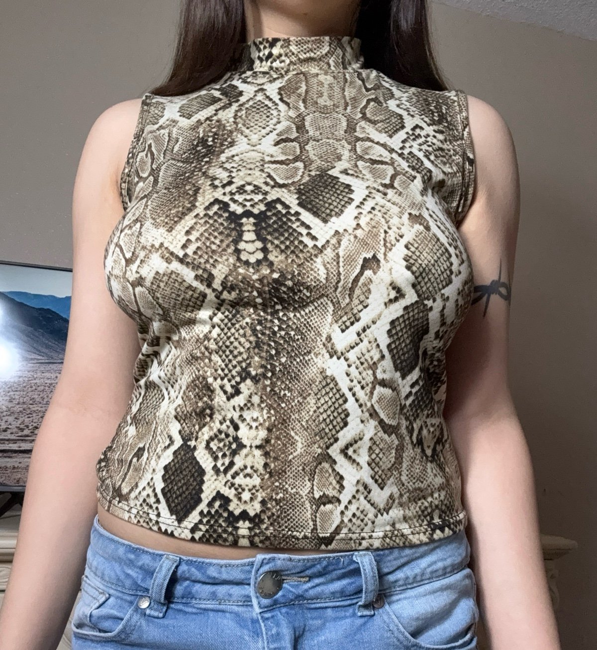 Snakeskin styled top