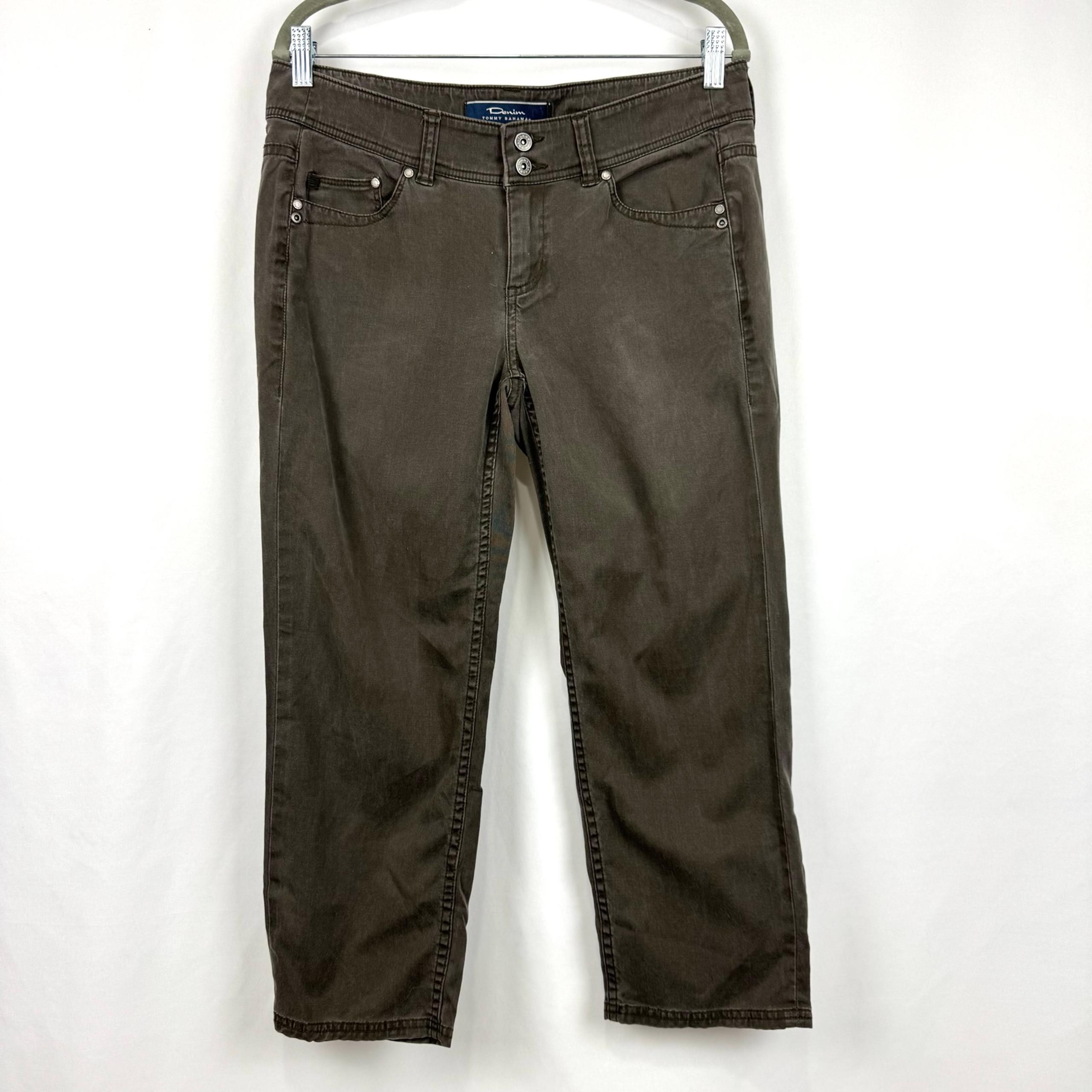 Denim Tommy Bahama Women’s Sz 6 Olive Green Crop Ankle Pants Casual Boho Coastal
