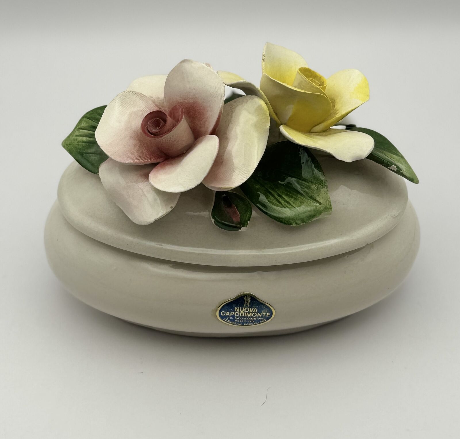 Nuova Capodimonte Porcelain Floral Trinket Box