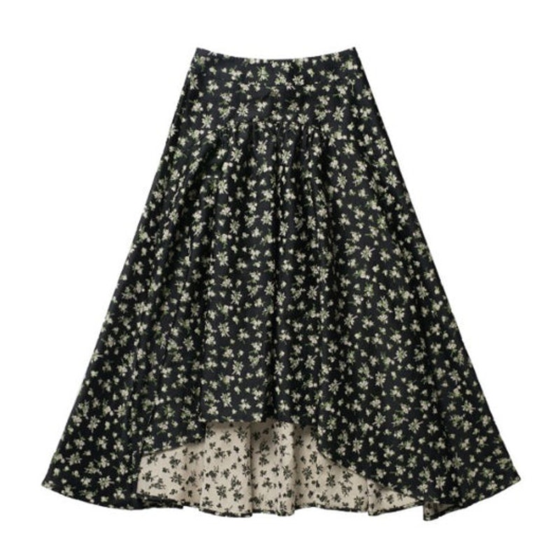 ZAIKAMOYA GRETCHEN SKIRT XS Girls Women Avant Garde Floral Hi Low Circle Regency