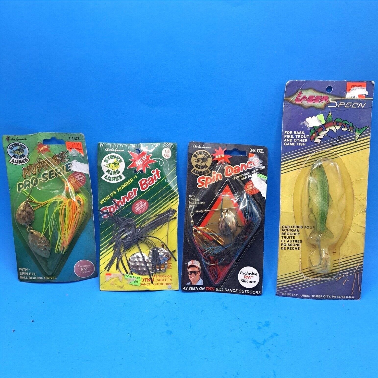Strike King Spinnerbait Lot Vintage Lures NOC Renosky Laser Spoon Fishing Tackle