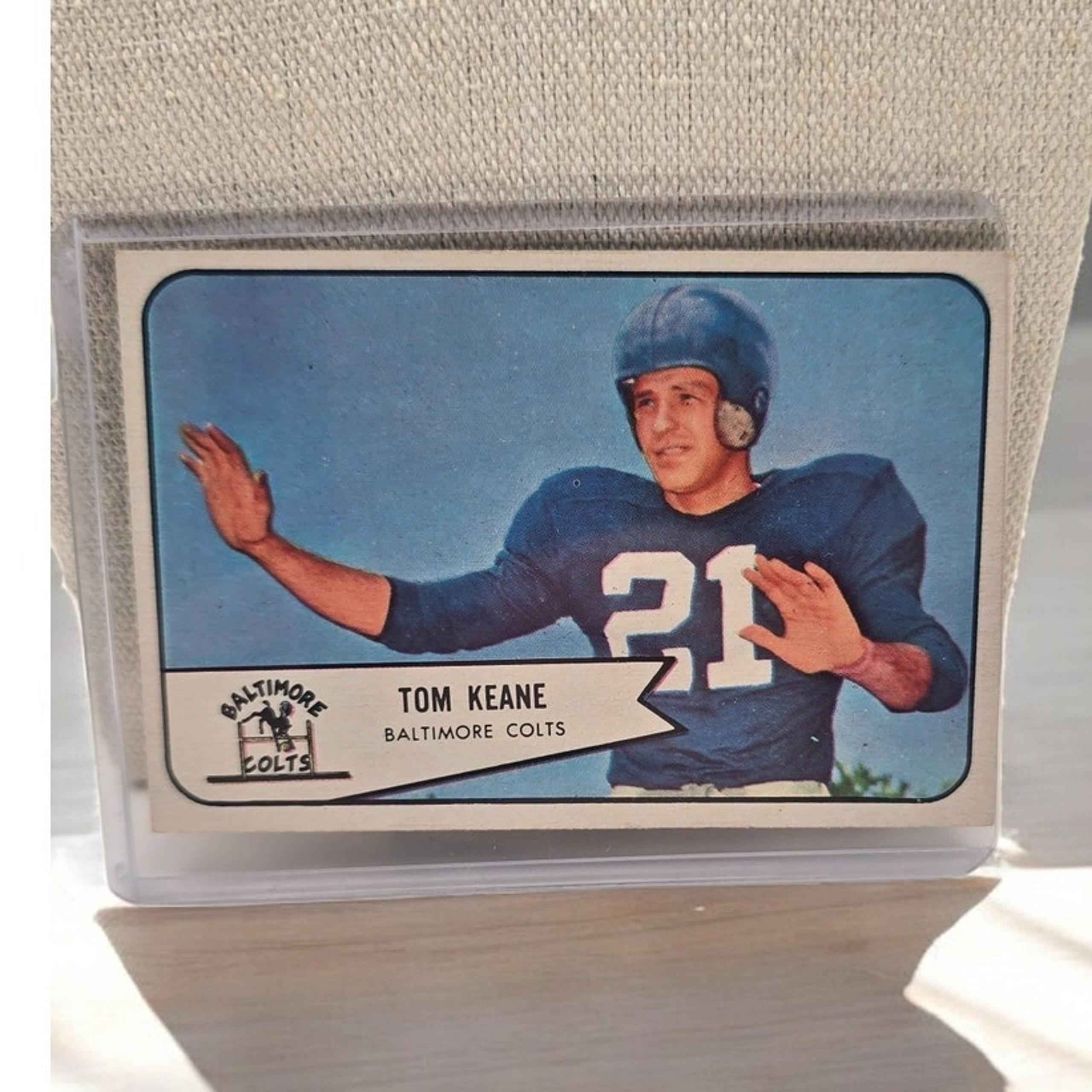1954 Bowman Football Card # 72 Tom Keane - Baltimore Colts
