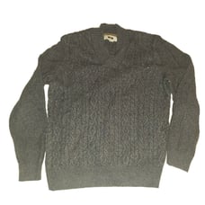 Joseph Abboud XL Sweater Cable Knit Wool Blend V Neck Shawl Collar Pullover gray
