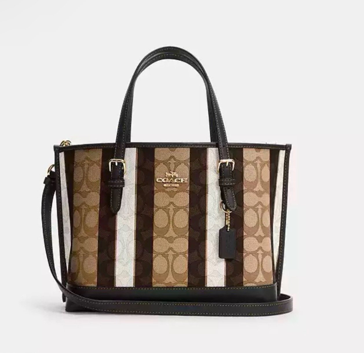 NWT! COACH Mollie Tote Bag 25 In Signature Jacquard With Stripes