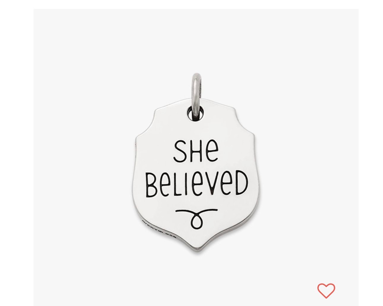 James avery silver She Believed Charm