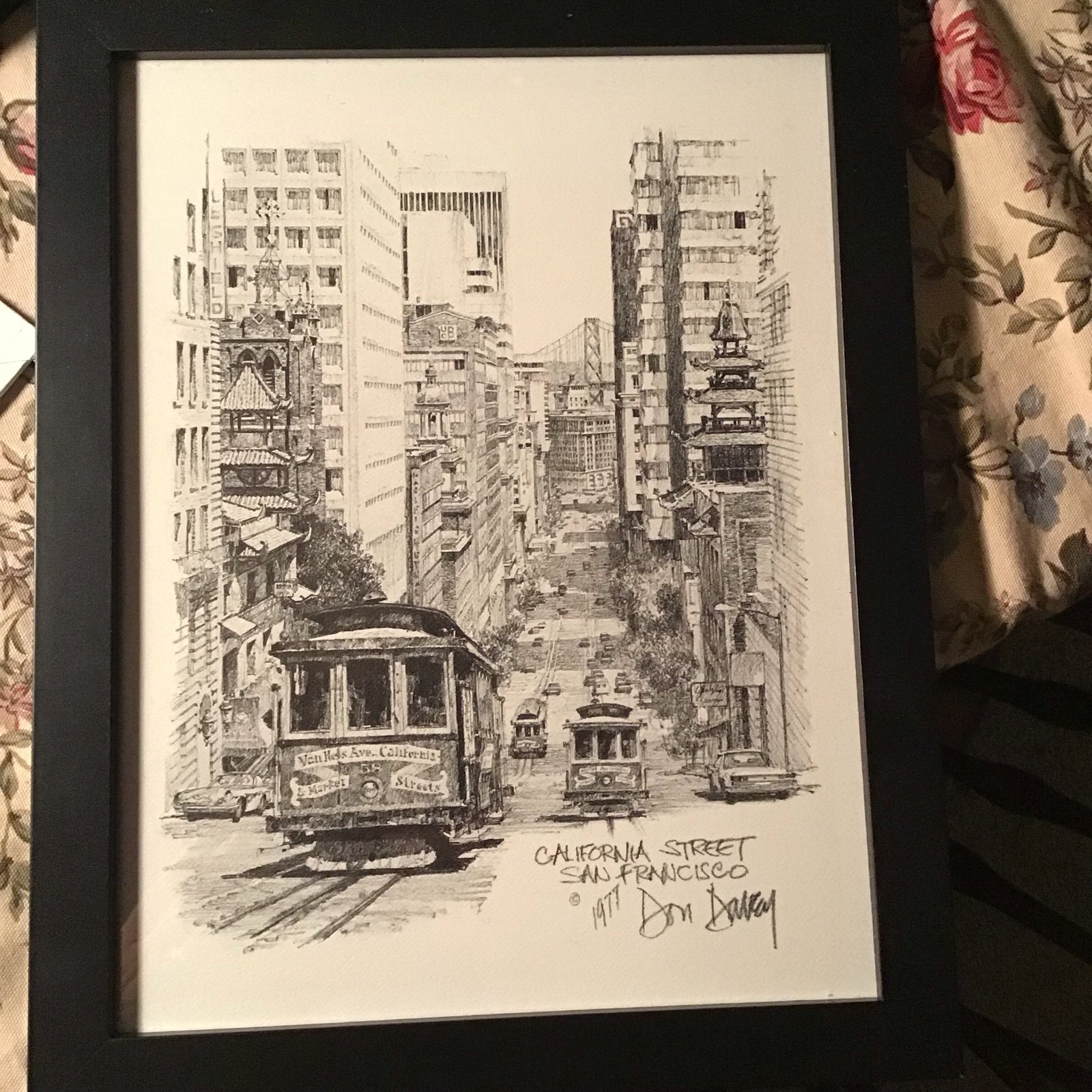 Vintage 1977 Original Art: California Street San Francisco
