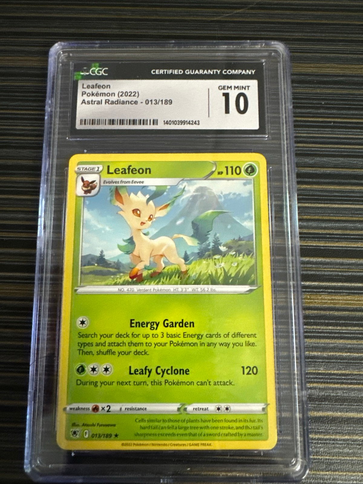 Pokemon Astral Radiance Rare Leafeon 013/189 CGC 10 Mint+