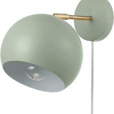 Electric Novogratz x Willow 1-Light Plug-in or Hardwire Wall Sconce, Sage Green