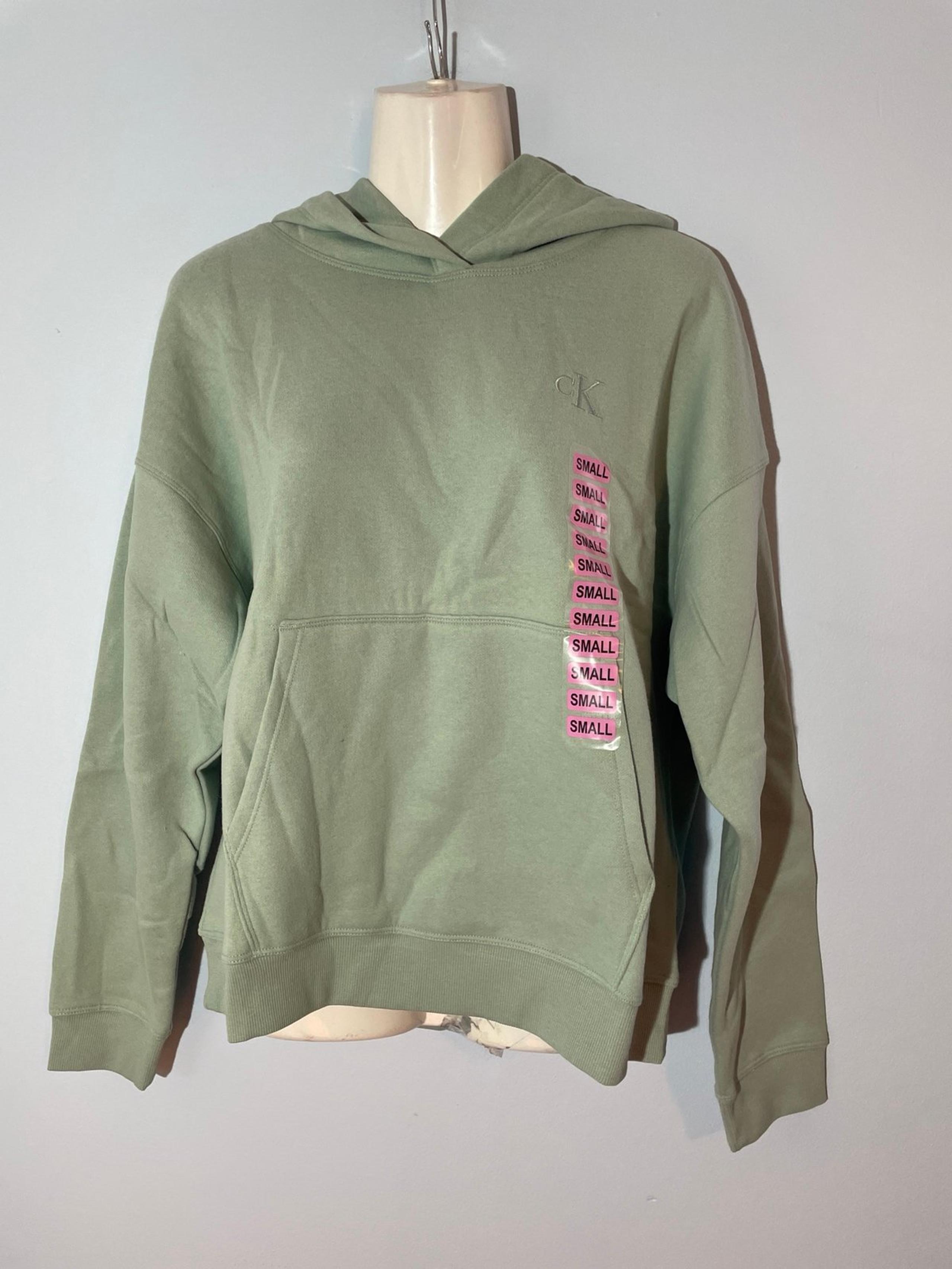 Calvin Klein Women’s Small Pullover Hooded Sweater   Color JPR (green)